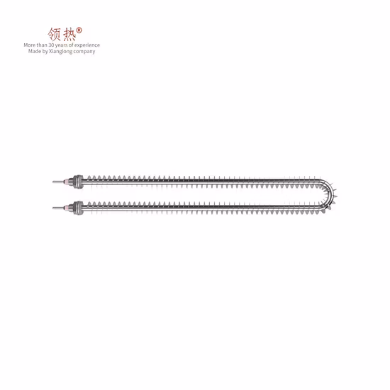 SS304 ou élément chauffant de tube tubulaire de réchauffeur d'air d'immersion à ailettes de résistance adapté aux besoins du client pour l'industrie