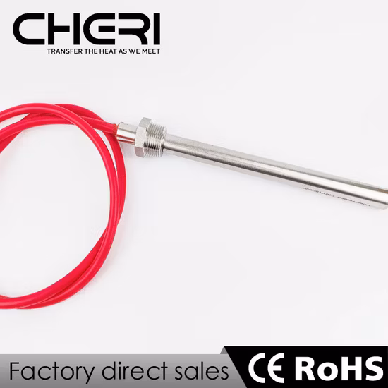 Tube de résistance électrique Crayon à cire à air Élément tubulaire Chauffe-cartouche à immersion dans l'eau infrarouge en acier inoxydable avec bride ou fil de silicone